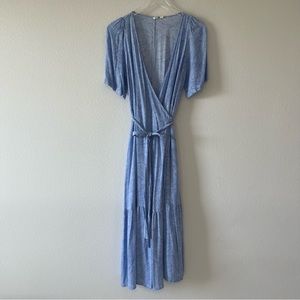 Gap blue midi wrap dress